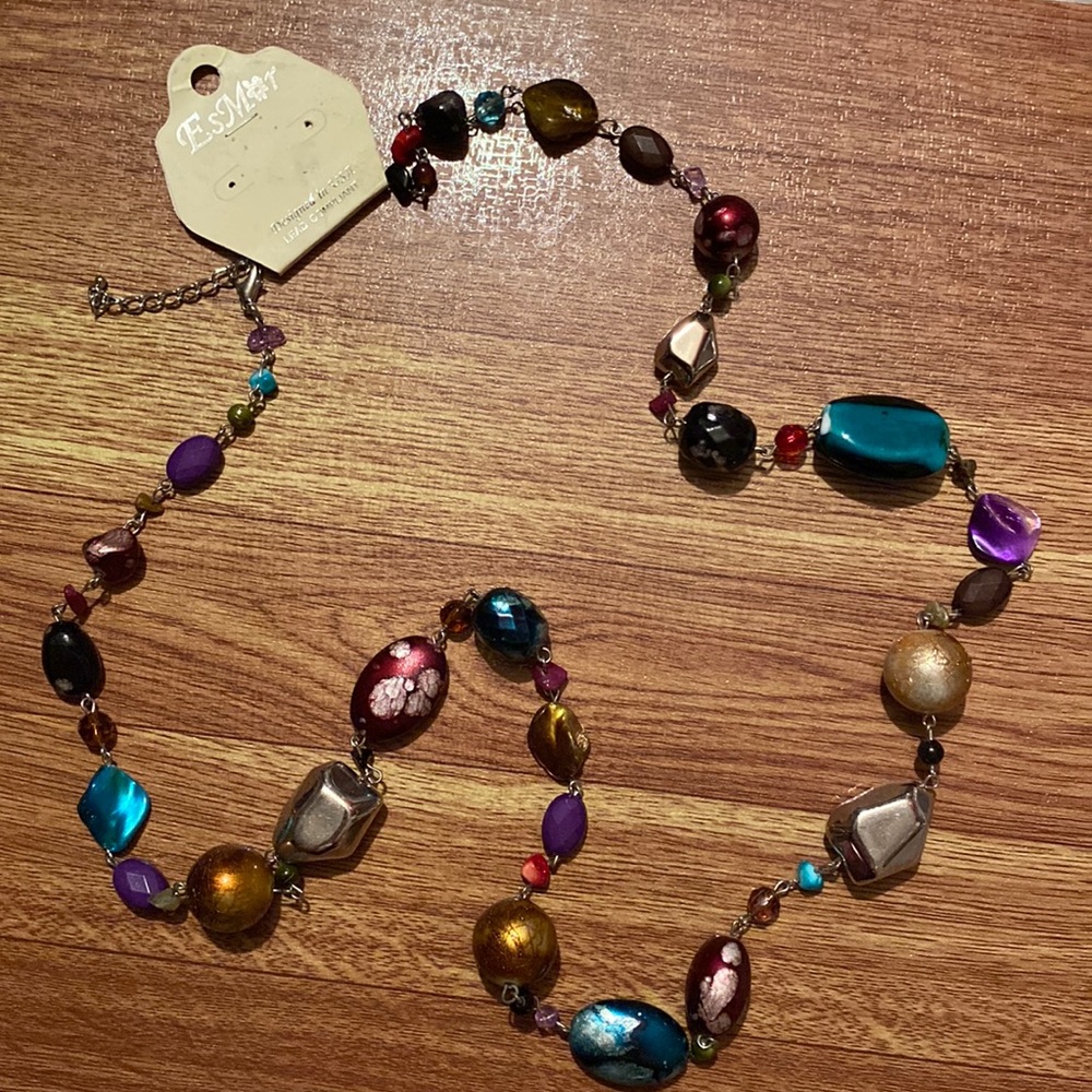 Multi color chunky necklace 36”